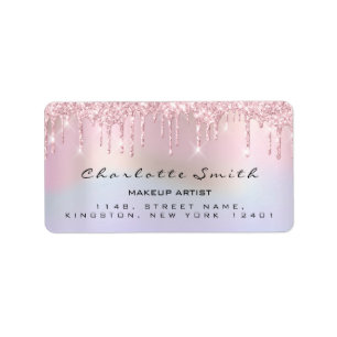 RSVP Wedding Drips Pink Holograph Ombre Label