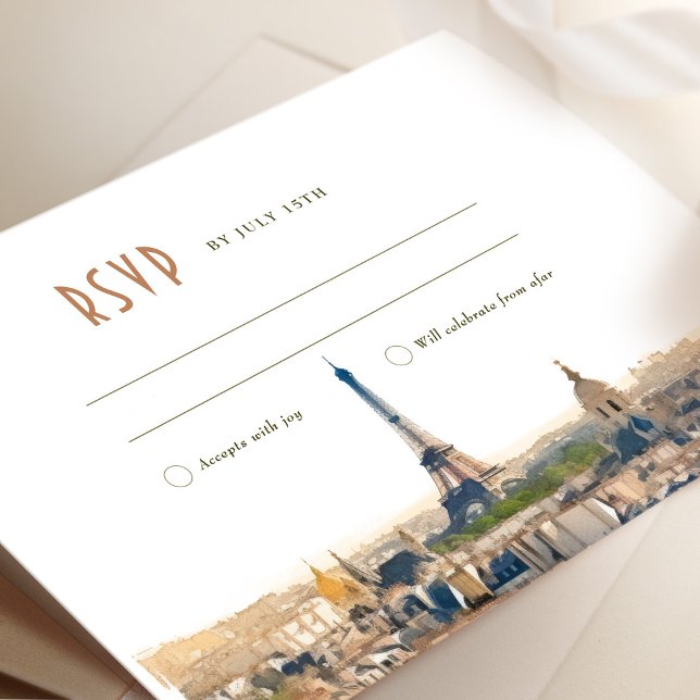 RSVP Wedding Insert Paris France Destination Invit Invitation (Creator Uploaded)