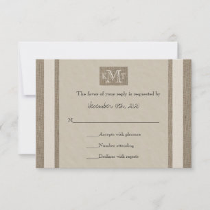 RSVP Wedding Invitation -- Burlap Parchment Look