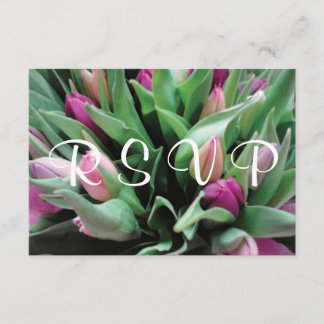 RSVP Wedding invitation cards | pink tulip flowers