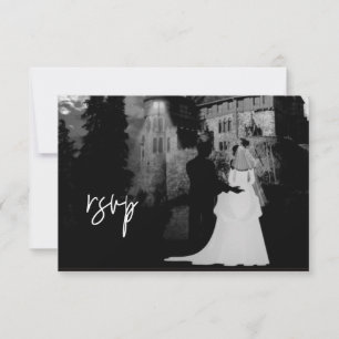 RSVP Wedding October Halloween Mansion Card