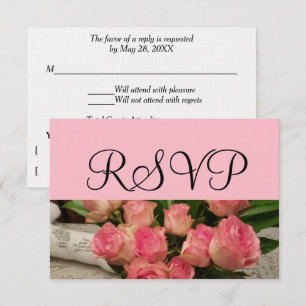 RSVP Wedding Pink Rose Bouquet Silver