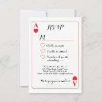 RSVP Wedding Playing Card Ace Of Hearts Invites