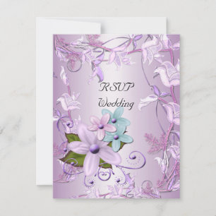 RSVP Wedding Purple Mauve Floral Card