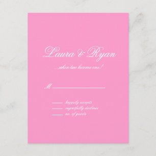 RSVP Wedding Reply Card Paris France Pink Roses