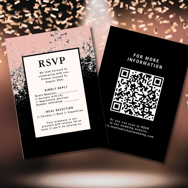 RSVP Wedding Response Card QR Code Modern Elegance (Creator Uploaded)