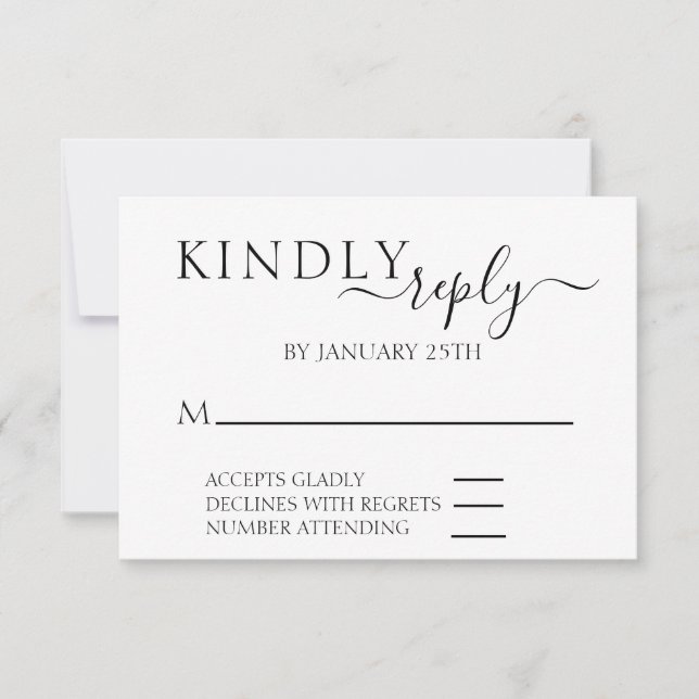RSVP Wedding Simple Minimalistic  Card (Front)