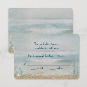 RSVP-wedding starfish on beach Invitation