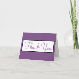 RSVP Wedding Violet Purple Monogram Thank You Card