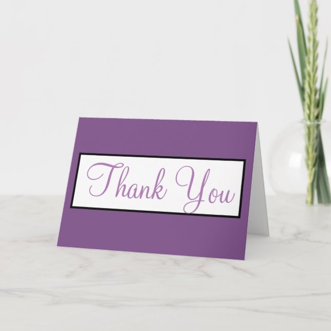 RSVP Wedding Violet Purple Monogram Thank You Card (Front)