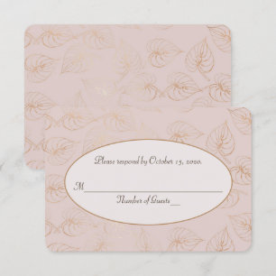 RSVP Wedding Vow Renewal gold foil leaf Invitation