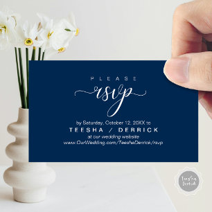 RSVP Wedding Website Reminder, Modern Classy  Enclosure Card