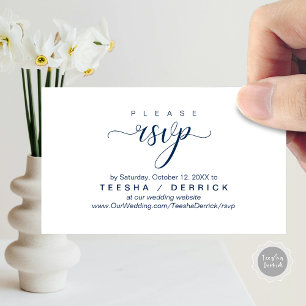 RSVP Wedding Website Reminder, Modern Classy  Enclosure Card