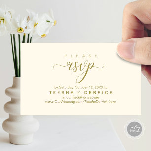 RSVP Wedding Website Reminder, Modern Classy  Enclosure Card