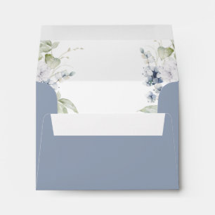 RSVP with Return Address, Dusty Blue Elegant Bliss Envelope