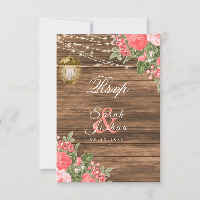 RSVP -  Wood, Lanterns and Coral Flower (Front)