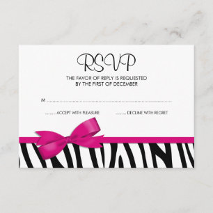 RSVP Zebra Hot Pink Imprimé Bow