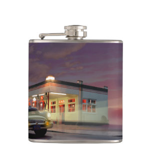 Rt 66 pit stop hip flask