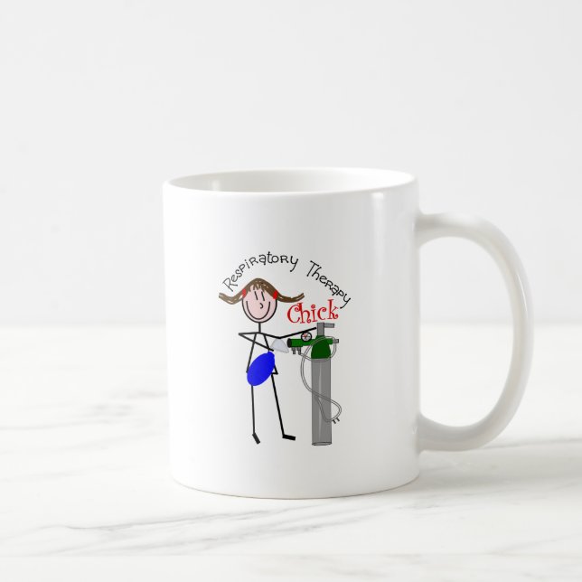 RT Chick O2 Tank and Ambu Bag Stick People Coffee Mug (Right)
