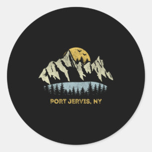 Rt Jervis New York Mountain Sunset Sunrise Ny _1  Classic Round Sticker