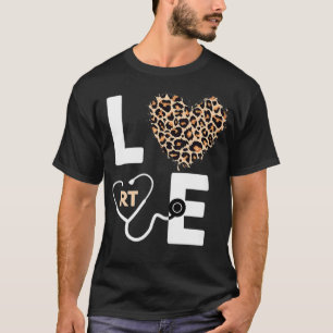 RT Respiratory Therapist Nursing Cheetah Leopard H T-Shirt