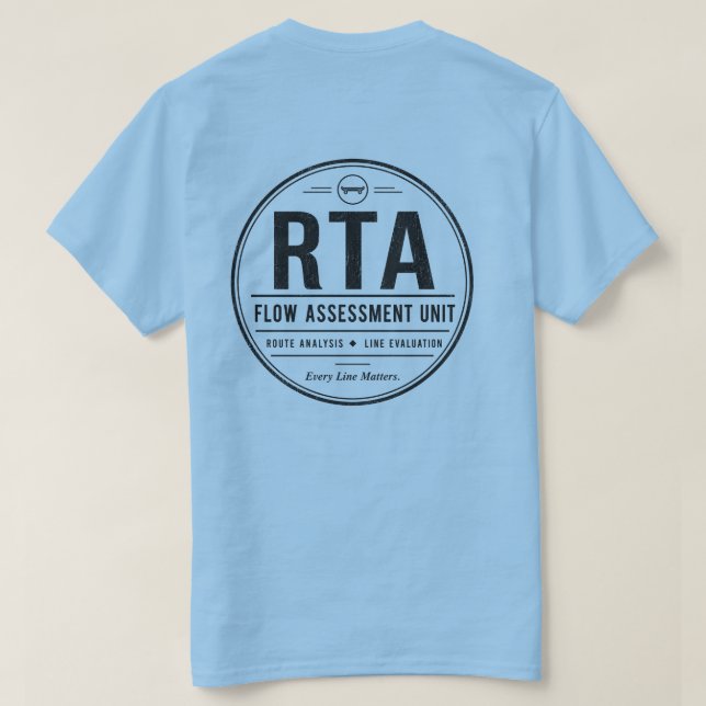 RTA Flow Assessment Unit Skateboard Route Analysis T-Shirt (Design Back)