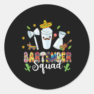 Rtender Squad Lets Fiesta Cinco De Mayo Mexican Rt Classic Round Sticker