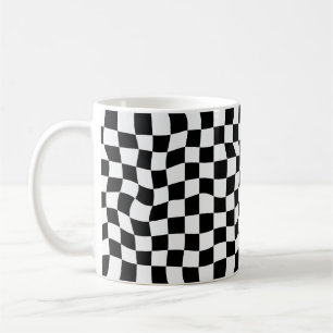 Rtero checks in balck and white mug