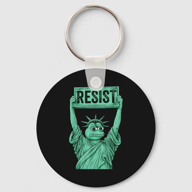 Rtland Frog Funny City Art - Rtland Frog Protest  Keychain (Front)