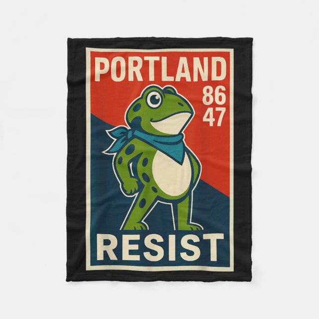 Rtland Frog Protest For Men And Women  Fleece Blanket (Front)