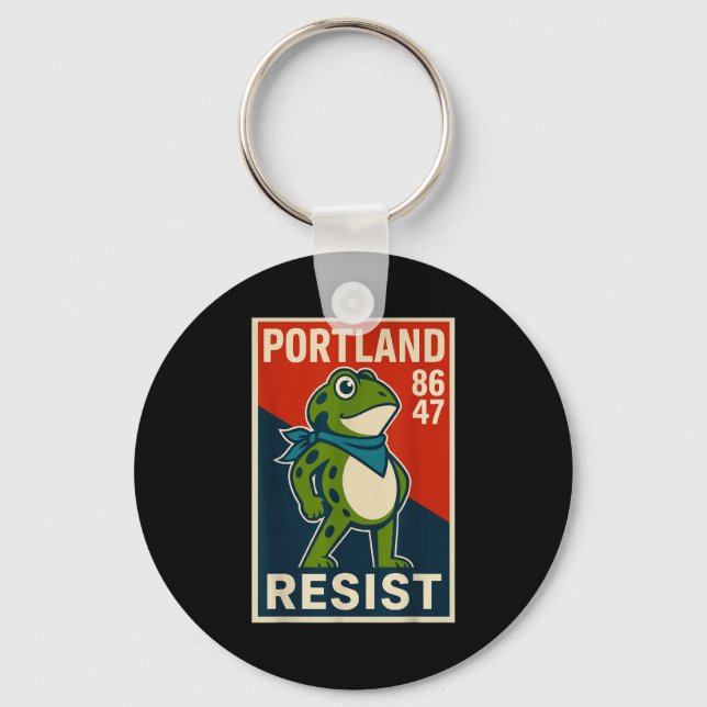 Rtland Frog Protest For Men And Women  Keychain (Front)
