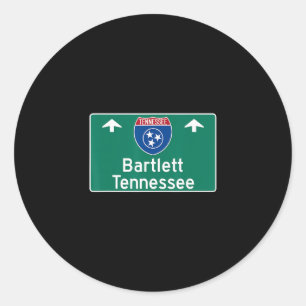 Rtlett Tennessee Interstate Highway Vacation Souve Classic Round Sticker