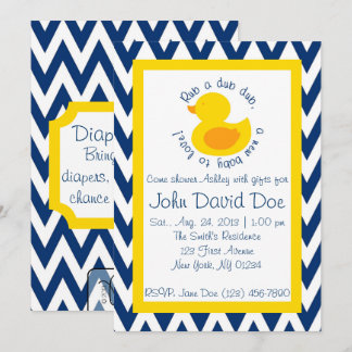 Rub-a-dub Baby Shower Invitation - Blue
