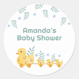 Rub A Dub Dub Cherry Mommy Duck Baby Shower Classic Round Sticker