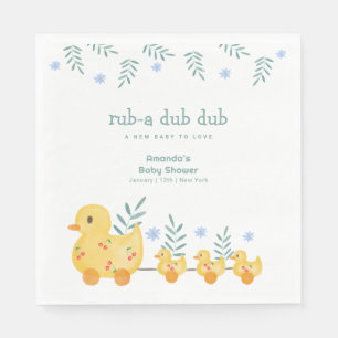 Rub A Dub Dub Cherry Mommy Duck Baby Shower  Napkin