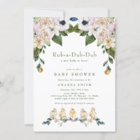 Rub-A-Dub-Dub Yellow Duck Floral Baby Shower