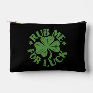 Rub Me For Luck St Patrick's Day Shamrock Accessory Pouch