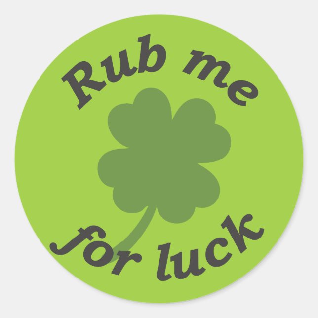 Rub me for luck sticker (Front)