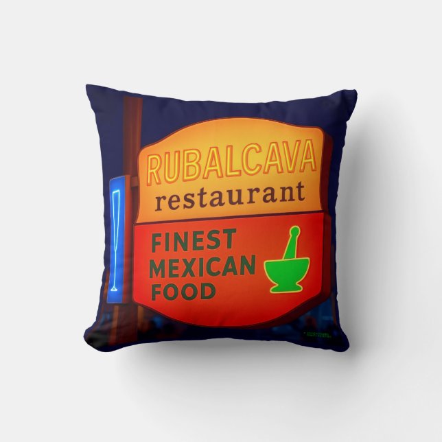 RUBALCAVA RETAURANT - HANFORD 16X16 INCH. THROW PILLOW (Front)