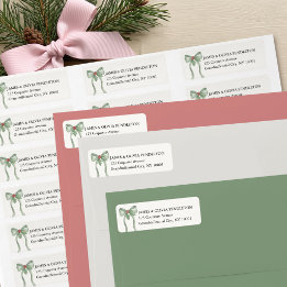 Ruban à nœud vert sauge Noël Adresse