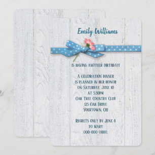 ruban à pois daisy et polka sur invitation d'anniv
