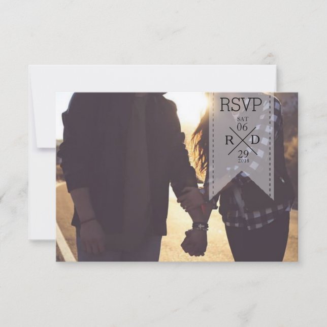 Ruban blanc rustique et chic | Mariage RSVP (Devant)