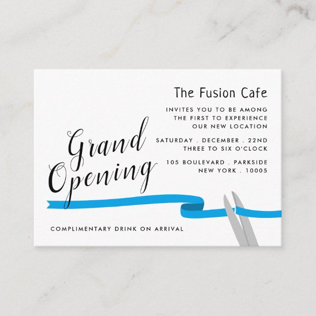 Ruban bleu, carte Grand Ouverture (Devant)