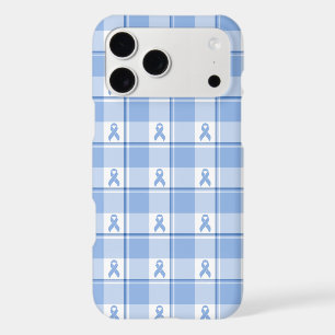 Ruban bleu clair à carreaux de sensibilisation au