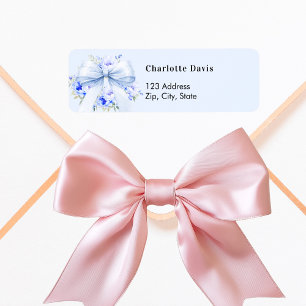 Ruban bleu floral adresse de retour