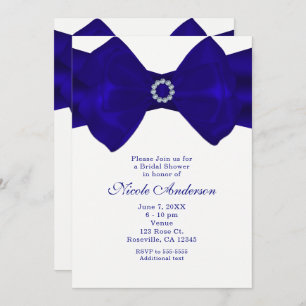 Ruban bleu royal et diamants Invitations élégantes