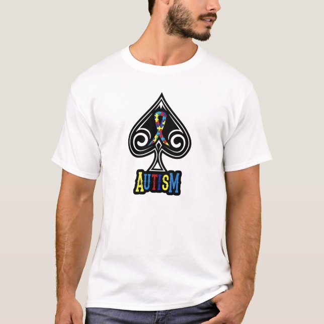 Ruban d'autisme - T-shirt - édition de pelles (Devant)