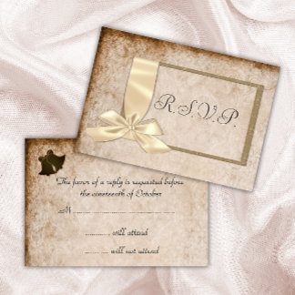 Ruban de crème vintage et mariage Brown RSVP