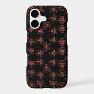 Ruban de Damas rouge à motif de symétrie réfléchie