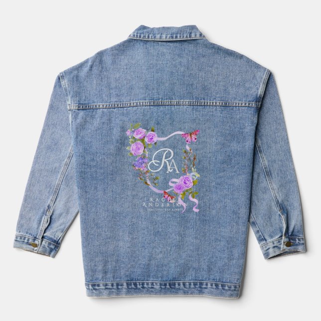 Ruban de rose violette Chic Monogramme  (Verso)